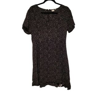 Gap Black White & Red V-Neck Polka Dot Fit & Flare Mini Dress Sz US 12